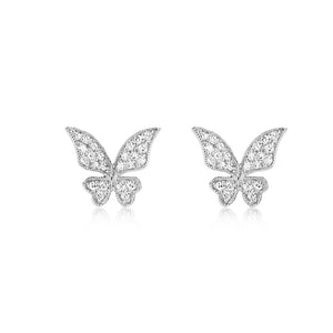 Diamond Butterfly Earrings White Gold