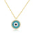 Round Evil Eye Necklace Yellow Gold