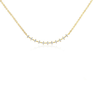 Eleven Diamond Segment Necklace Yellow Gold