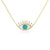Turquoise Evil Eye Necklace Yellow Gold