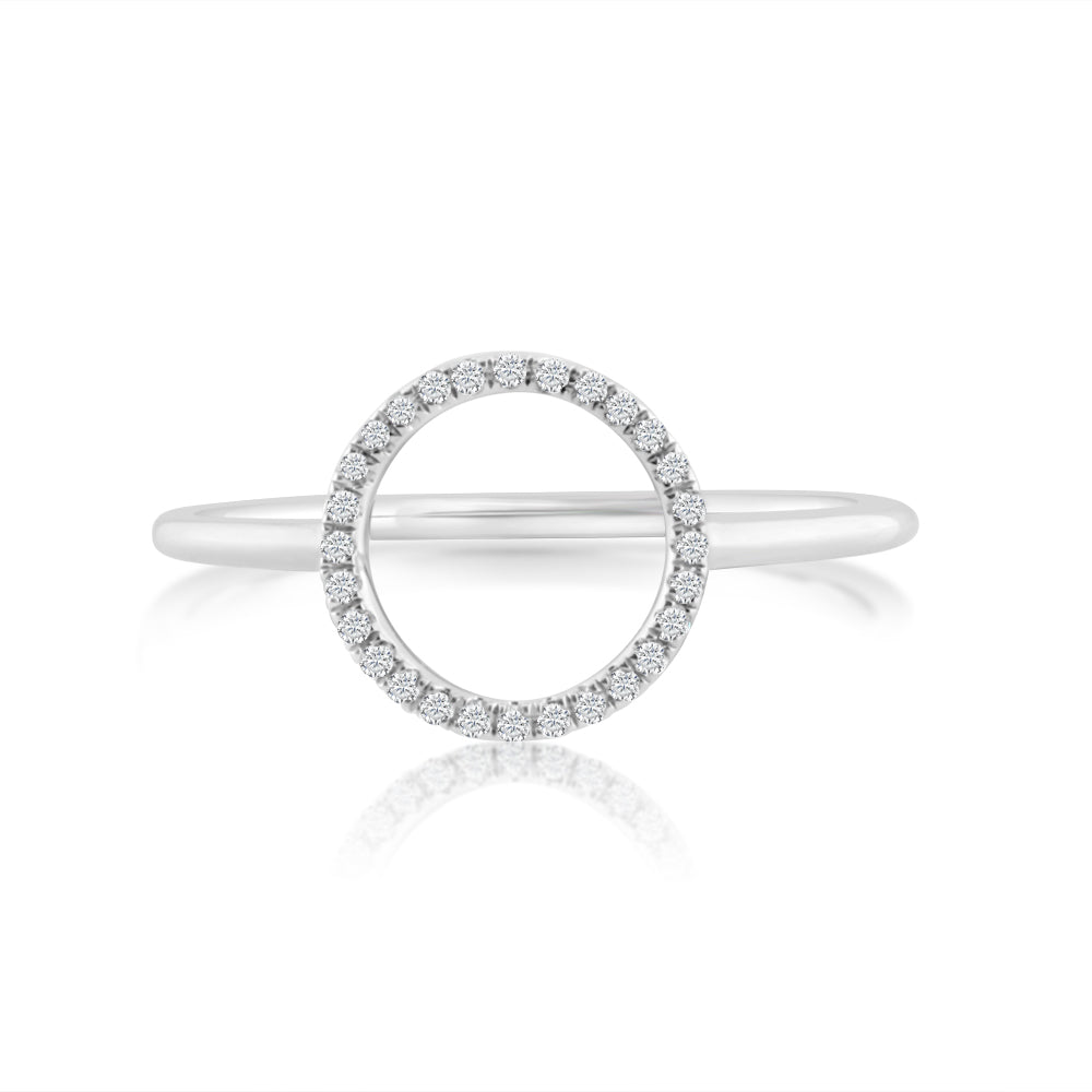 Diamond Circle Ring White Gold