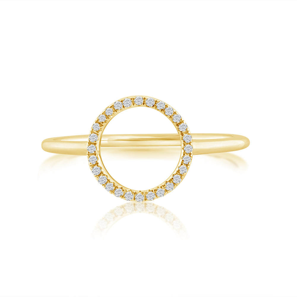 Diamond Circle Ring Yellow Gold