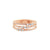 Baguette and Round Diamond Three Band Ring Rose Gold