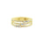 Baguette and Round Diamond Three Band Ring Yellow Gold