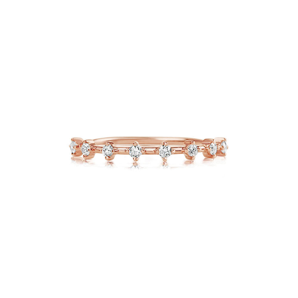 Eight Diamond Segment Ring Rose Gold