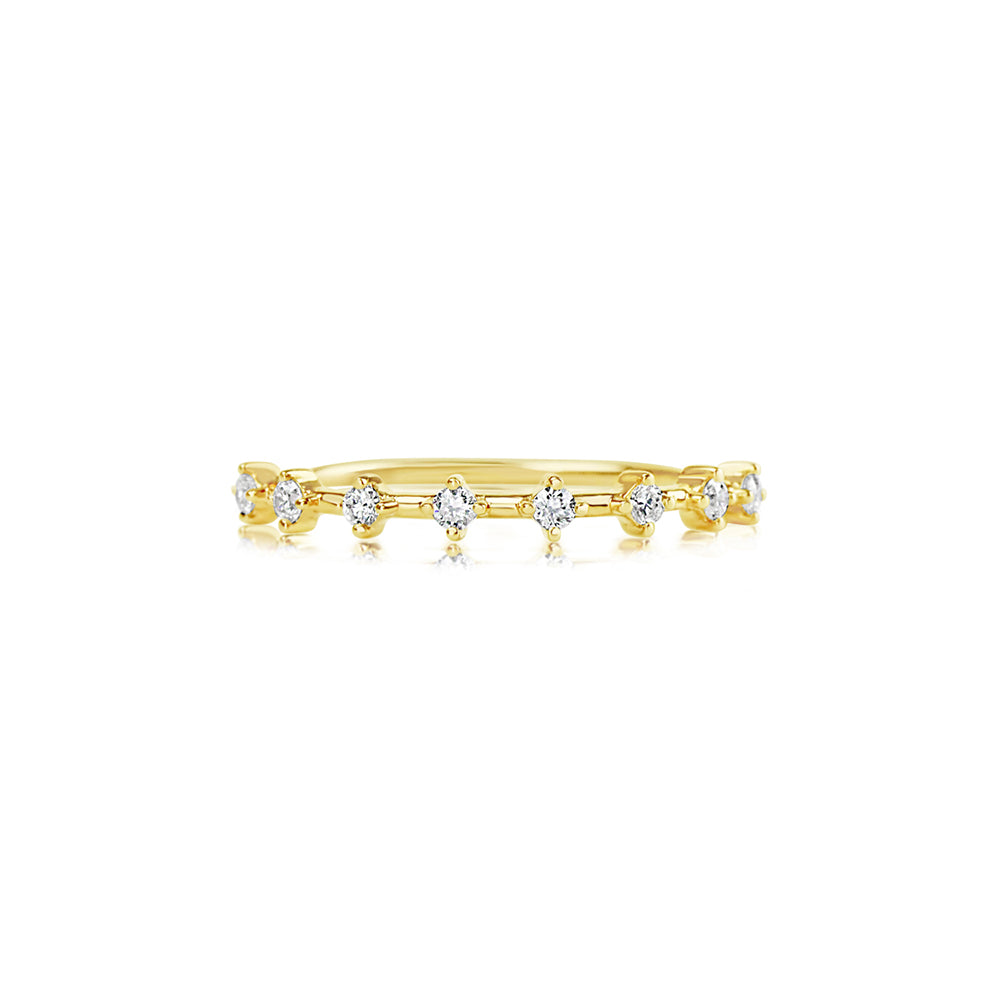 Eight Diamond Segment Ring Yellow Gold