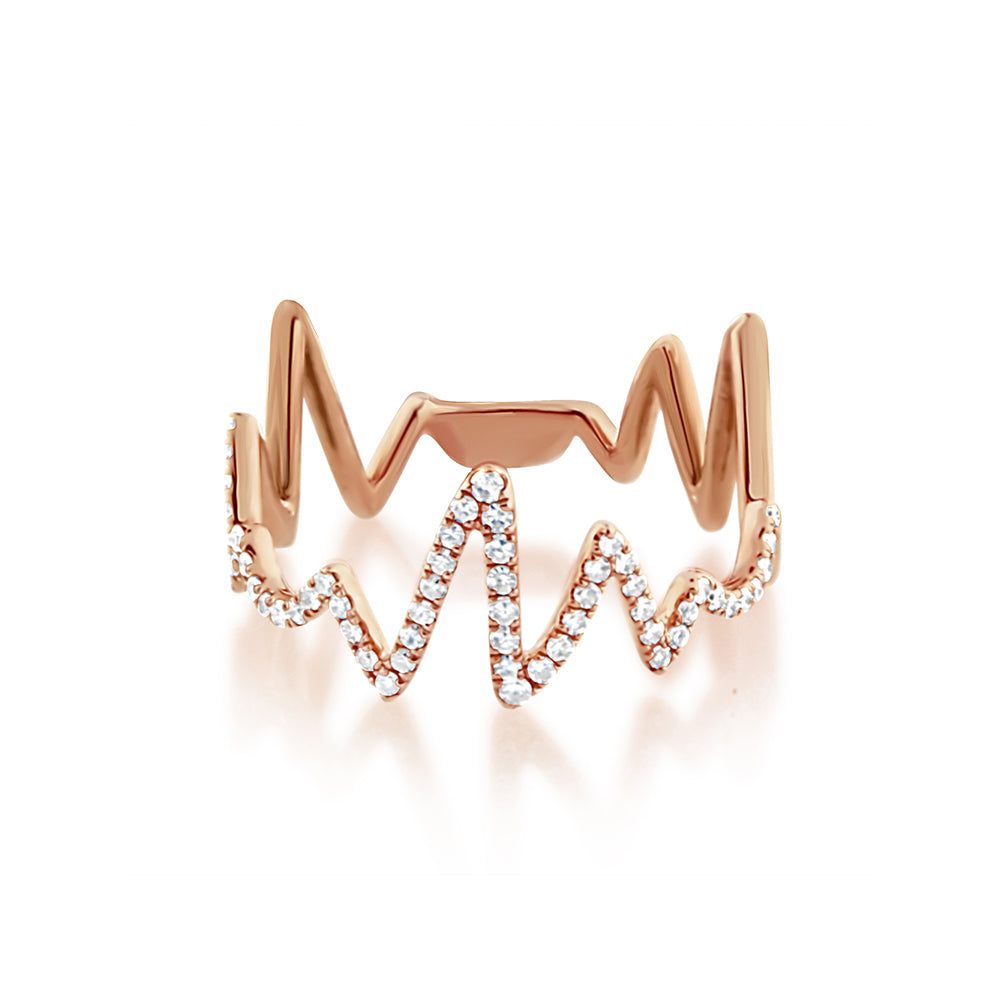 Diamond Heartbeat Ring Rose Gold
