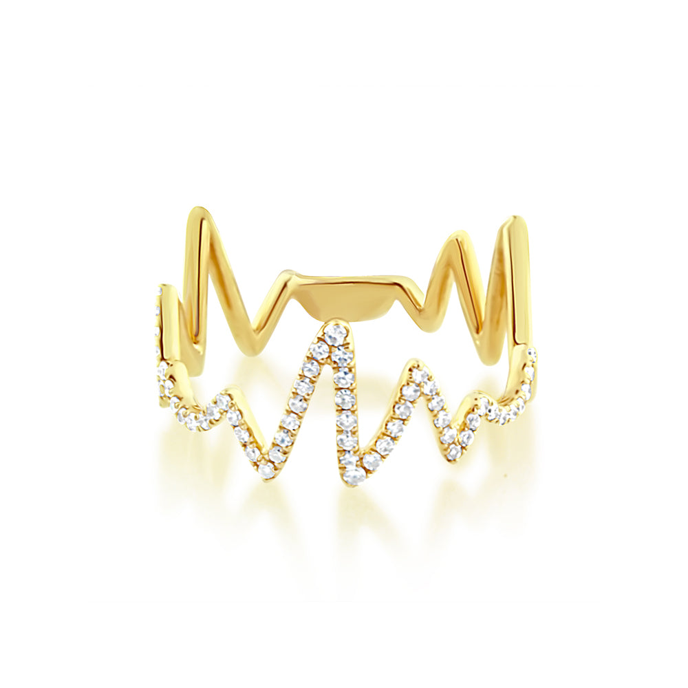 Diamond Heartbeat Ring Yellow Gold