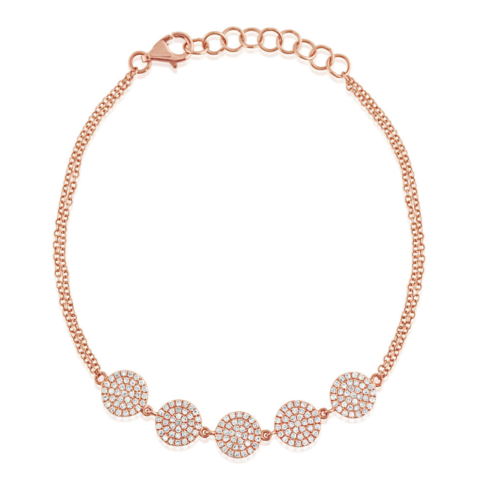 Diamond Disc Bracelet Rose Gold