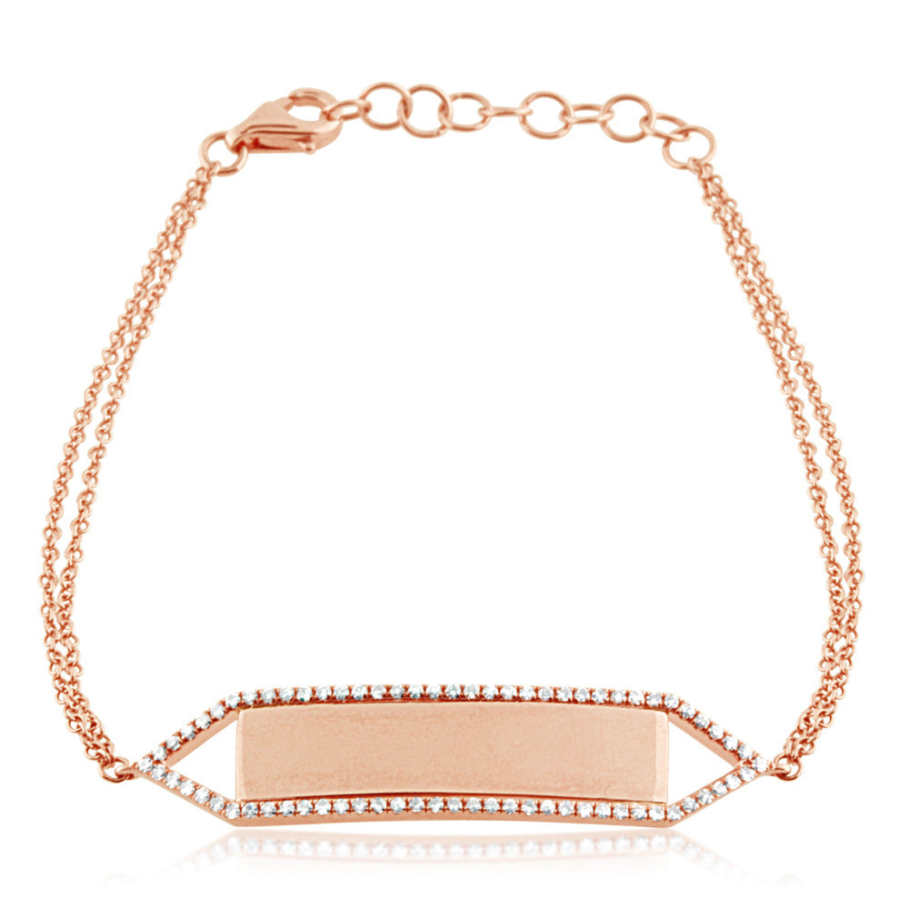Diamond ID Bracelet Rose Gold
