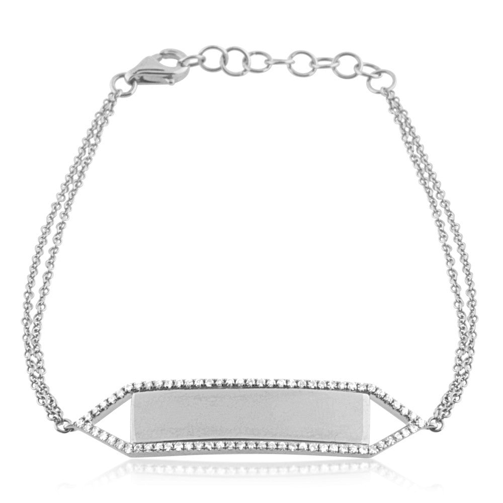 Diamond ID Bracelet White Gold