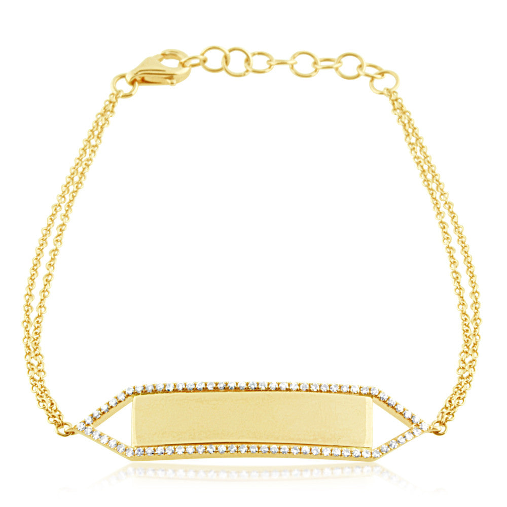 Diamond ID Bracelet Yellow Gold