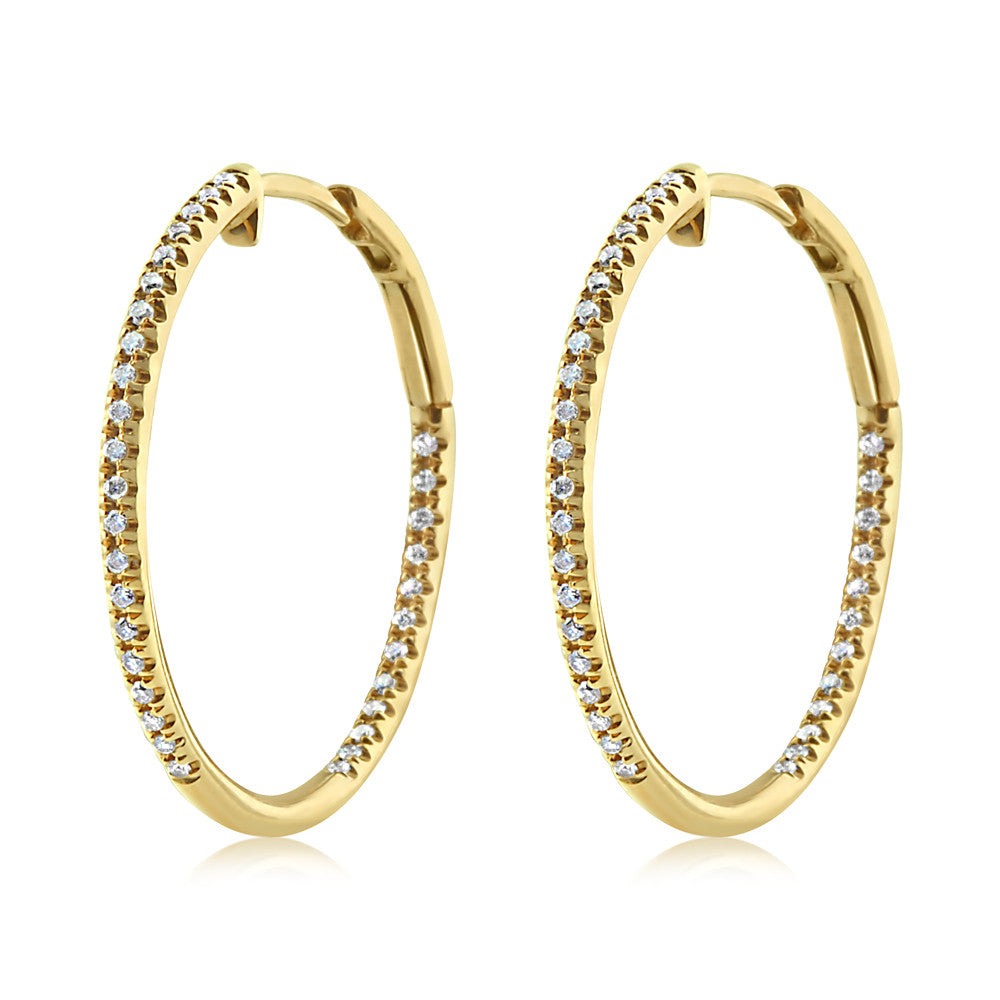 Louis Vuitton 18K Diamond Monogram Hoop Earrings - 18K Yellow Gold Hoop,  Earrings - LOU736929