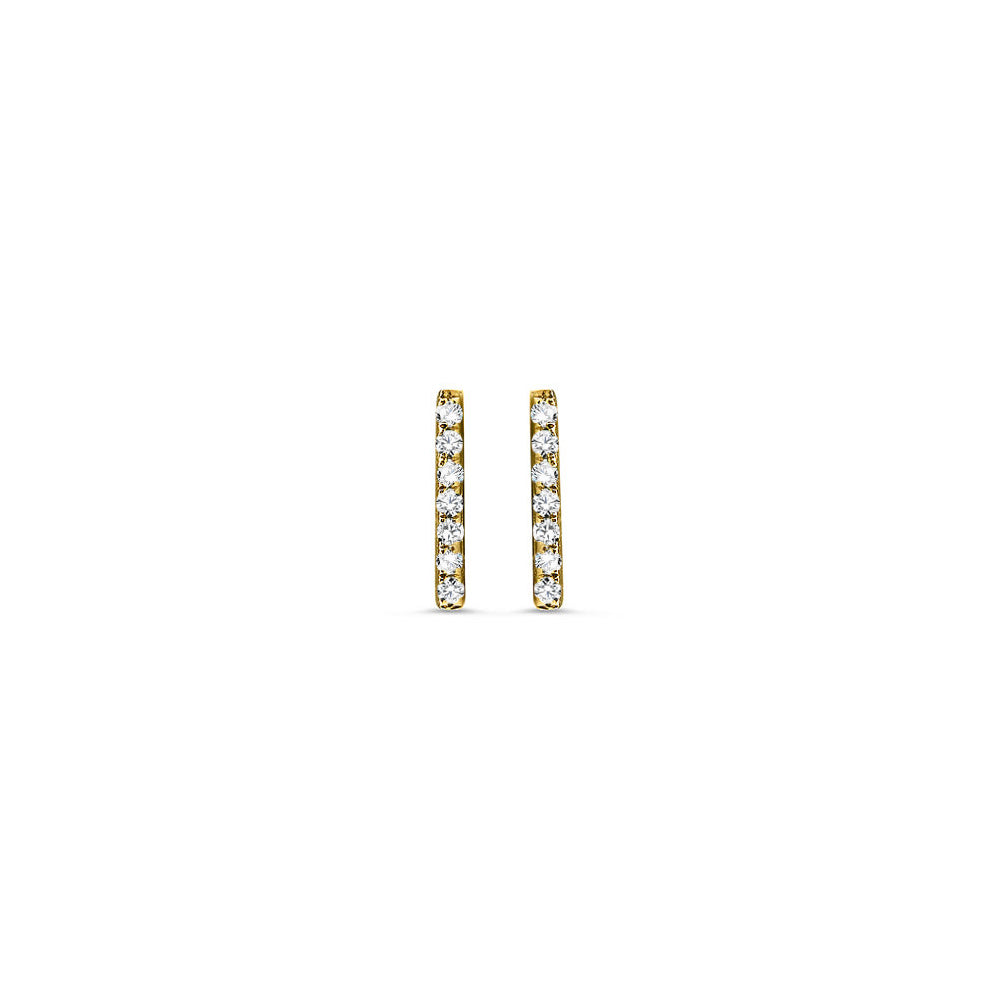 Diamond Bar Earrings Yellow Gold