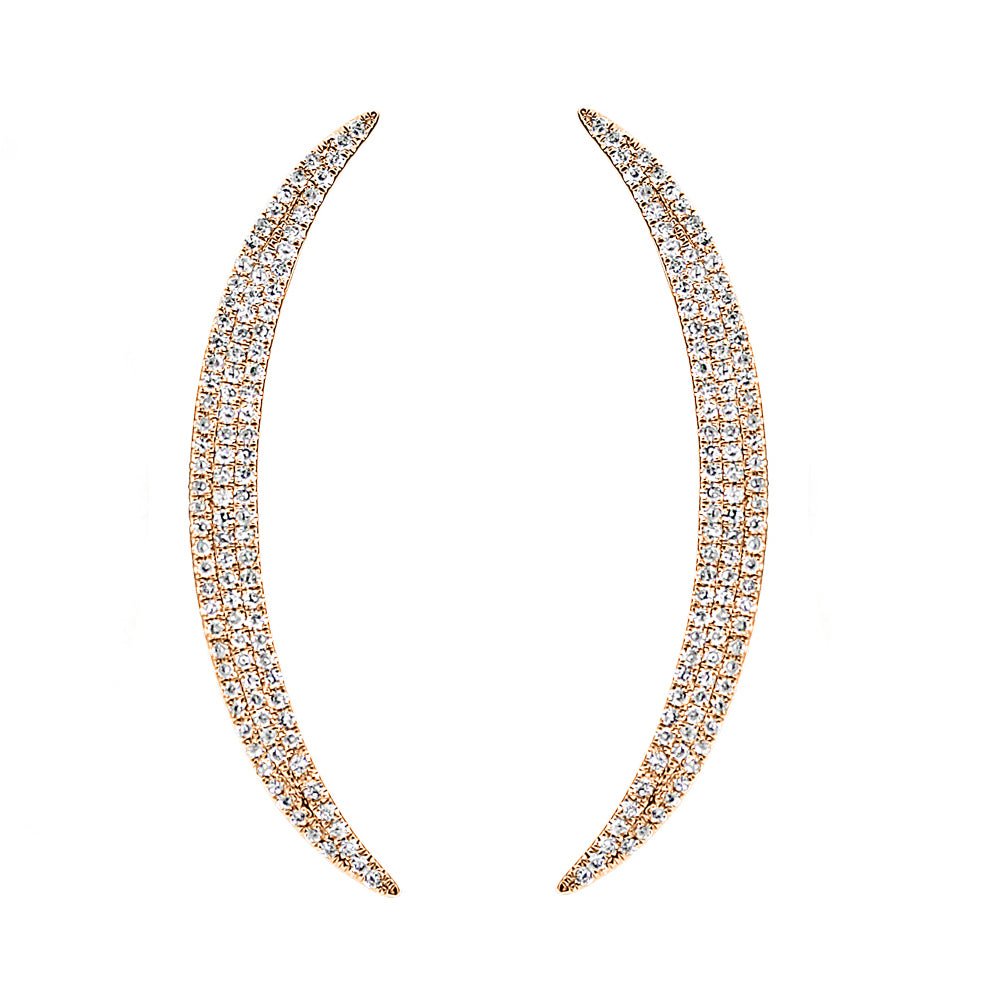 Diamond Crescent Ear Crawler Rose Gold