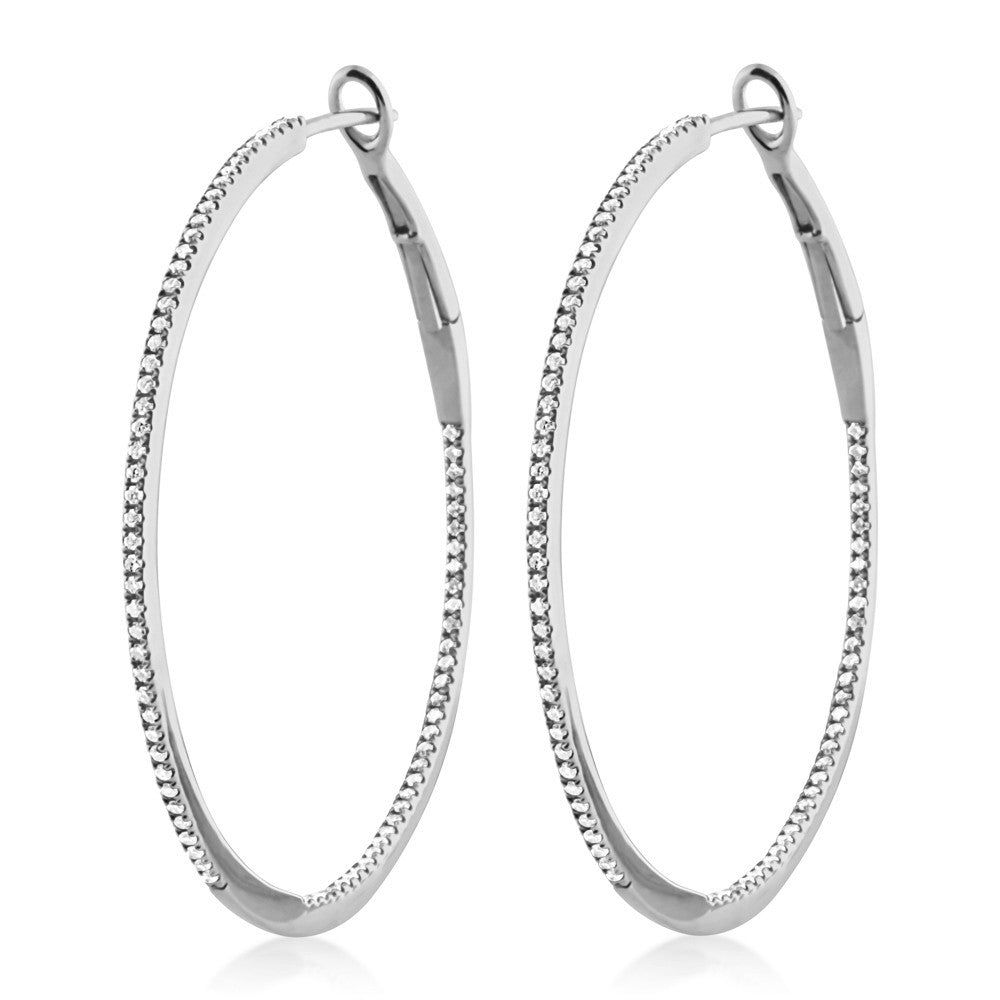 Large Hoop Earring diamond Inside Out In 950 Platinum | Fascinating Diamonds