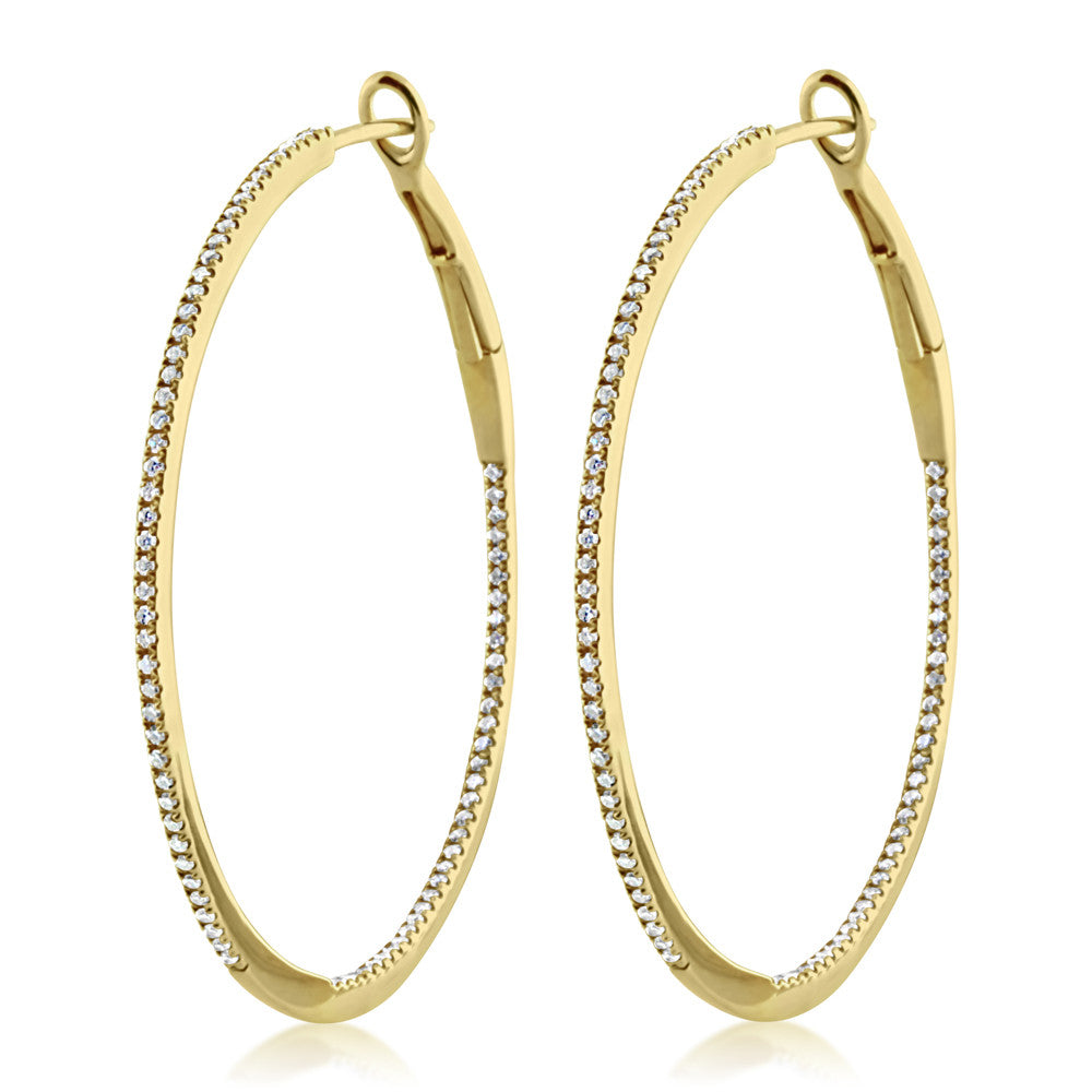Diamond Hoop Earrings, Diamond Earrings, Yellow Gold Earrings, Hoop Earrings,  Women's Earrings – Fortunoff Fine Jewelry