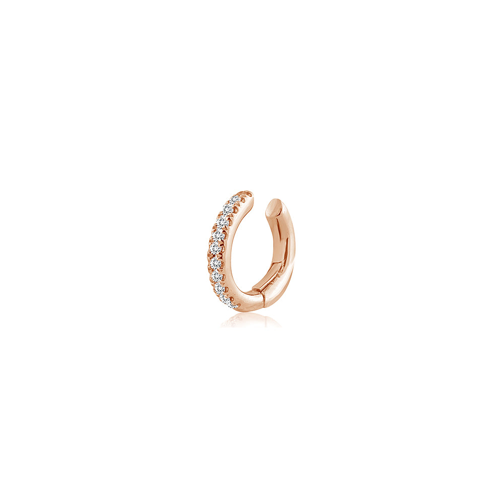 Diamond Helix Ear Cuff Rose Gold