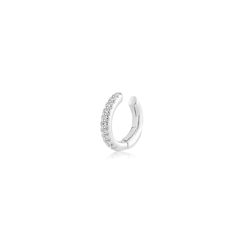Diamond Helix Ear Cuff White Gold