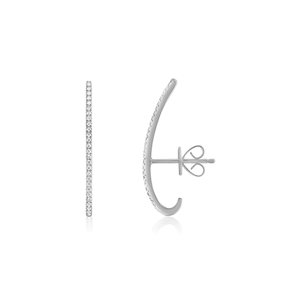 Diamond Bar Huggies White Gold