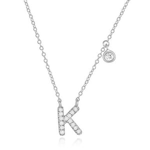 Diamond Initial Necklace White Gold