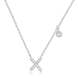 Diamond Initial Necklace White Gold