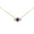 Diamond and Sapphire Evil Eye Necklace Rose Gold