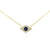 Diamond and Sapphire Evil Eye Necklace Yellow Gold