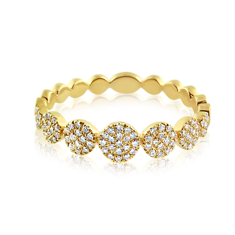 Diamond Disc Band Ring Yellow Gold