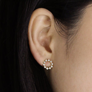Diamond Bezel Circle Earrings White Gold