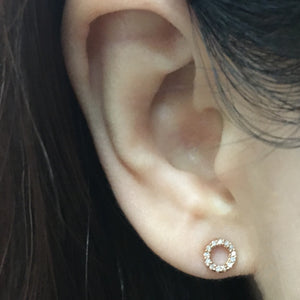 Diamond Circle Earrings White Gold