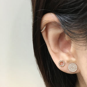 Diamond Disc Earrings White Gold