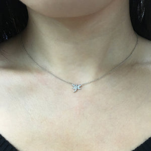 Diamond Dragonfly Necklace Rose Gold