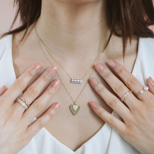 Diamond Double Heart Necklace White Gold