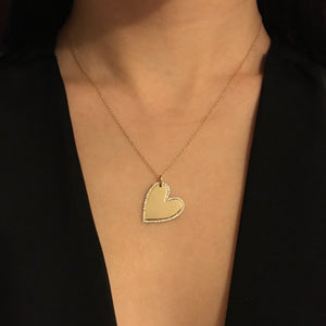 Diamond Halo Heart Necklace White Gold