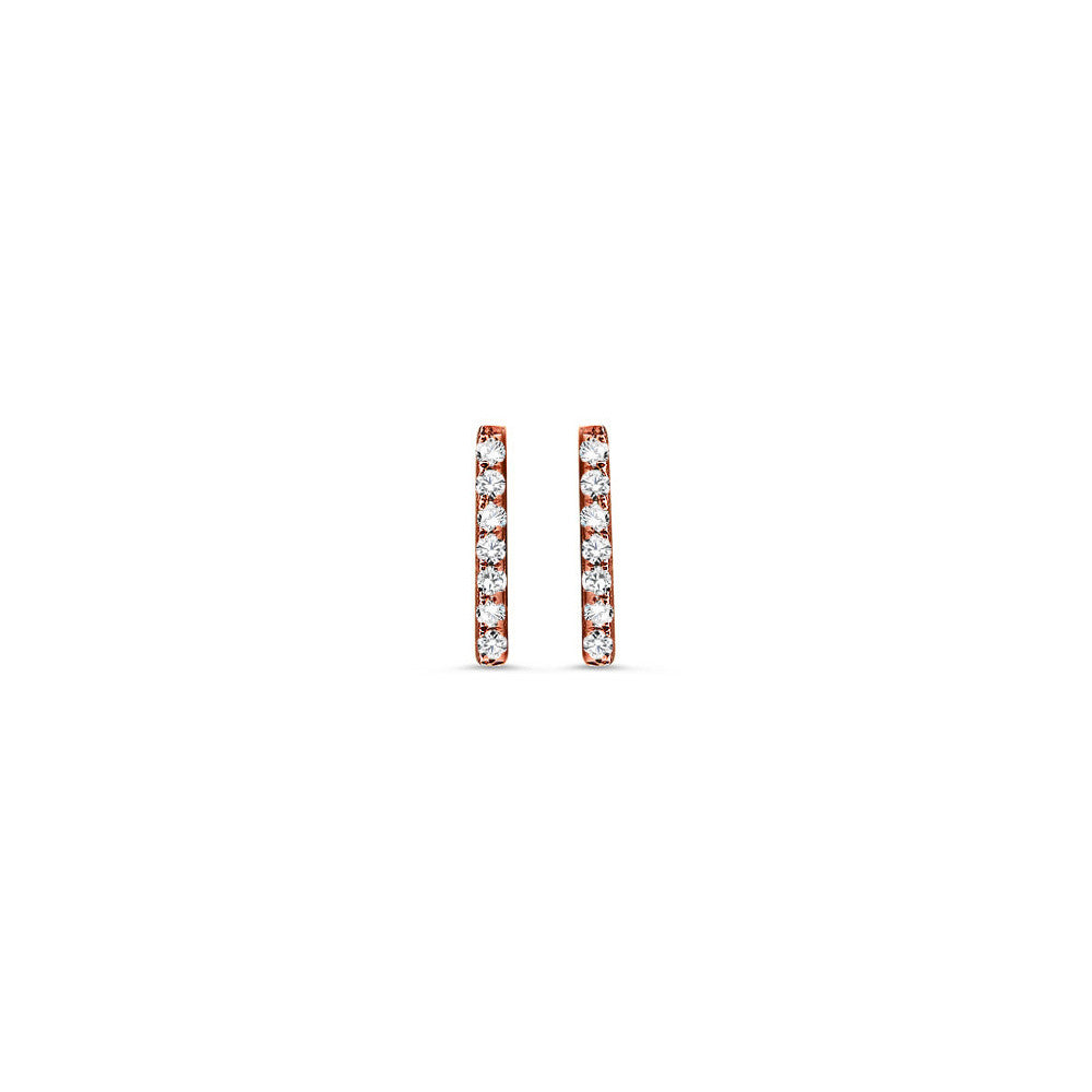 Diamond Bar Earrings Rose Gold