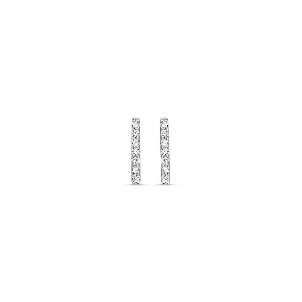 Diamond Bar Earrings White Gold